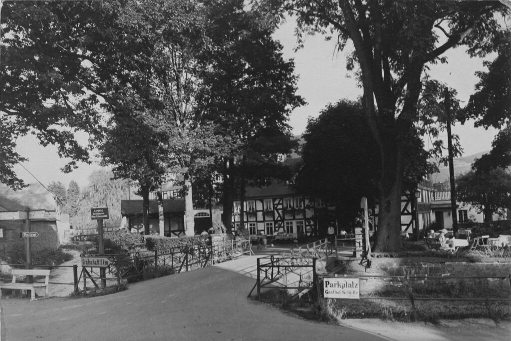 Nachhaltigkeit Außenaufnahme Gasthof Schütte in den 50iger Jahren